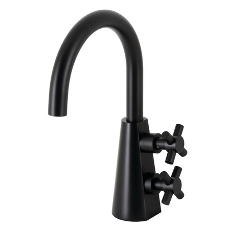 Kingston Brass Two-Handle Single-Hole Bathroom Faucet with Push Pop-Up, Matte Black KS2290DX